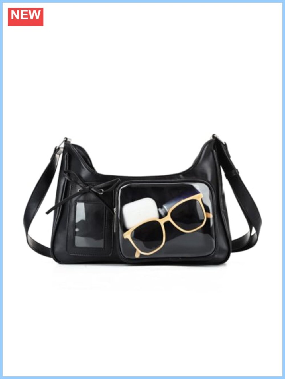Kawaii Bow Ita Crossbody Bag PU Painted Leather Y2K Coquette Everyday Purse